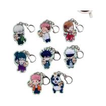 Chaveiros De Acrílico Do Anime Jujutsu Kaisen, 8 Peças, Pingentes Fofos Para Bolsas E Mochilas
