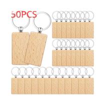 Chaveiros De Madeira Em Branco Retangulares Ou Redondos 10 50pcs Adequados Para Gravação a Laser