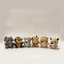 Chaveiros Lembrancinha Bichos Pelúcia Safari Kit 6 Uni - 9cm Chaveiros Lembrancinha Bichos Pelúcia Safari Kit 6 Uni - 9cm