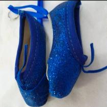 Chaveiros mini sapatilha de gliter ballet cor azul Royal