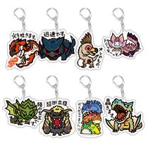 Chaveiros Monster Hunter Rise Cute Characters em acrílico Chaveiros Monster Hunter Rise Cute Characters em acrílico