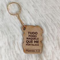 Chaveiros Religiosos Católico Versículos Jesus Deus Fé Oração em MDF cru Kit 10 a 50