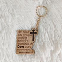 Chaveiros Religiosos Católico Versículos Jesus Deus Fé Oração em MDF cru Kit 10 a 50