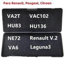 Chaves de Carro Renault, Citroen e Peugeot - Ferramentas de Serralheiro Lishi 2 em 1 (VA2T, VA2, HU83, NE72)