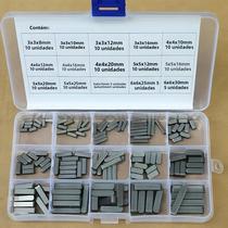 Chaves Retangulares De Aço Inoxidável M3 M4 M5 M6 140PCS Kit De Chaves Planas Tipo a Para Eixo De