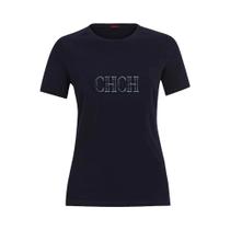 CHCH Camiseta feminina verão nova alta qualidade em torno do pescoço bordado textura topo CHCH Camiseta feminina verão nova alta qualidade em torno do pescoço bordado textura topo
