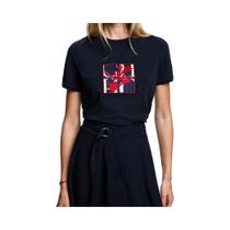 CHCH Camiseta feminina verão nova alta qualidade em torno do pescoço bordado textura topo