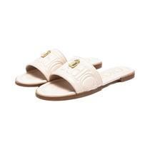 CHCH Sapatos baixos femininos verão novas sandálias em relevo de cor sólida chinelos de moda simples