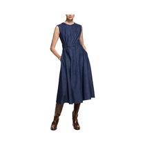 CHCH Vestido feminino 2024 novo sem mangas em torno do pescoço saia cowboy viajante