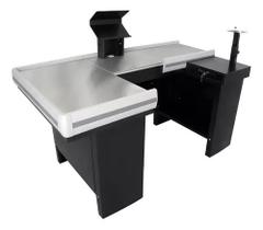 Check-out Caixa Supermercado Kit Para Automação Gaveta 1,80 Cor Preto Perfil Cinza Check-out Caixa Supermercado Kit Para Automação Gaveta 1,80 Cor Preto Perfil Cinza