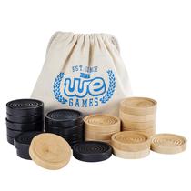Checkers Pieces WE Games de madeira de 5 cm com bolsa de armazenamento Checkers Pieces WE Games de madeira de 5 cm com bolsa de armazenamento