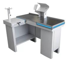 Checkout Caixa De Supermercado 1,30 Kit Para Automação Amapá Cor Branco Perfil Azul Checkout Caixa De Supermercado 1,30 Kit Para Automação Amapá Cor Branco Perfil Azul