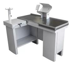 Checkout Caixa De Supermercado 1,30 Kit Para Automação Amapá Cor Branco Perfil Cinza Checkout Caixa De Supermercado 1,30 Kit Para Automação Amapá Cor Branco Perfil Cinza