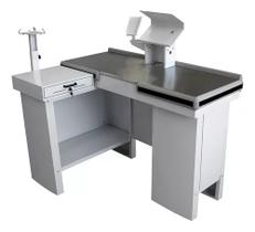 Checkout Caixa De Supermercado 1,30 Kit Para Automação Amapá Cor Branco Perfil Preto