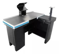 Checkout Caixa De Supermercado 1,30 Kit Para Automação Amapá Cor Preto Perfil Azul