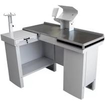 Checkout Caixa Supermercado Kit Automação E Furo Balança 130 Cor Branco Perfil Preto