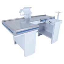 Checkout De Supermercados 2,00M Com Furação Para Balança Innal Preto Perfil Cinza Checkout De Supermercados 2,00M Com Furação Para Balança Innal Preto Perfil Cinza