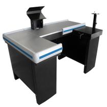 Checkout Leve Balcão De Comercio Mesa Reta Com Kit Innal - Preto Perfil Cinza Checkout Leve Balcão De Comercio Mesa Reta Com Kit Innal - Preto Perfil Cinza