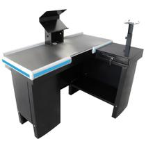 Checkout Leve De 1,30M Mesa Reta Com Kit Innal - Preto Perfil Cinza Checkout Leve De 1,30M Mesa Reta Com Kit Innal - Preto Perfil Cinza