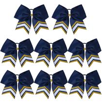 Cheer Bows DEEKA 8 peças brilhantes de 20 cm azul/dourado para meninas de softball
