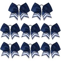 Cheer Bows DEEKA 8 peças brilhantes de 20 cm azul/prata brilhante para meninas