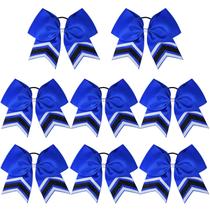 Cheer Bows DEEKA 8 peças brilhantes de 20 cm azul royal/WTBK para meninas Cheer Bows DEEKA 8 peças brilhantes de 20 cm azul royal/WTBK para meninas