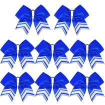 Cheer Bows DEEKA 8 peças brilhantes de 20 cm em azul real/prata para meninas