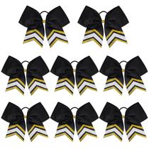 Cheer Bows DEEKA 8 peças brilhantes de 20 cm preto/dourado para meninas líderes de torcida