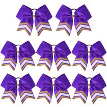 Cheer Bows DEEKA, 8 peças brilhantes de 20 cm, roxo/dourado para meninas, softball