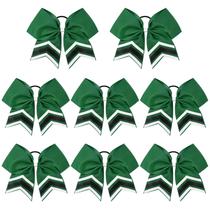 Cheer Bows DEEKA 8 peças brilhantes de 20 cm verde/preto para meninas