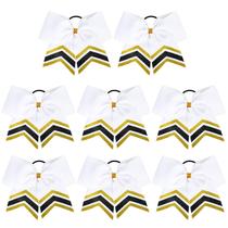 Cheer Bows DEEKA 8 peças grandes com glitter 20 cm brilhantes para meninas