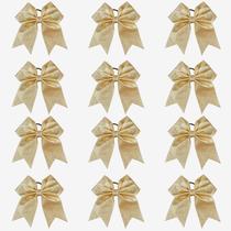 Cheer Bows DEEKA de 7 polegadas em ouro brilhante para meninas, pacote com 12