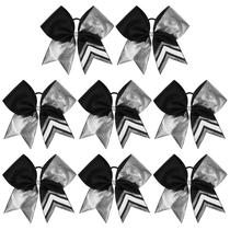 Cheer Bows DEEKA Two Toned Glitter, prateado/preto, 20 cm, 8 unidades Cheer Bows DEEKA Two Toned Glitter, prateado/preto, 20 cm, 8 unidades