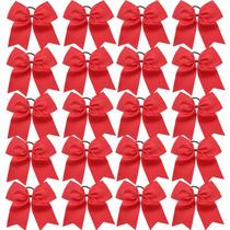 Cheer Bows Hipcheer Red para meninas, 20 peças de fita feita à mão de 20 cm Cheer Bows Hipcheer Red para meninas, 20 peças de fita feita à mão de 20 cm