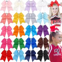 Cheer Bows JOYOYO, 20 unidades de 20 cm para meninas, suporte de rabo de cavalo, fita