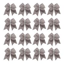 Cheer Hair Bows OAOLEER cinza de 8 polegadas para meninas adolescentes (pacote com 16)