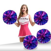Cheerleading Pom Pom Ueerdand, pacote com 4 rosas vermelhas/azuis Cheerleading Pom Pom Ueerdand, pacote com 4 rosas vermelhas/azuis