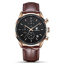 CHEETAH Relógios masculinos modernos de negócios com pulseira de aço inoxidável ou couro à prova d'água, cronógrafo de q