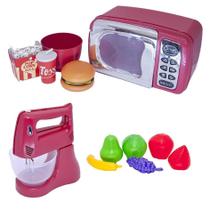 Chefe Cozinha Menino Eletro Kit Comida Batedeira Fruta 12P