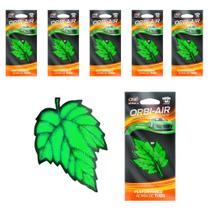 Cheirinho automotivo folhinha perfumada Verde Kit c/ 5 Cheirinho automotivo folhinha perfumada Verde Kit c/ 5
