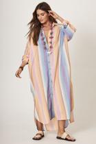 Chemise Amplo Com Mangas Raglan Listrado Colorido Yacamim P10