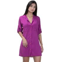 Chemise Camisa Manga Longa Saída de Praia Leve Coleção