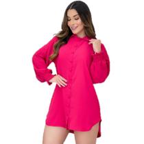 Chemise camisão feminina manga longa com botoões Chemise camisão feminina manga longa com botoões