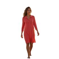 Chemise com Cinto Crepe Lisa Proteção UV50+ Cor:CoralTamanho:P Chemise com Cinto Crepe Lisa Proteção UV50+ Cor:CoralTamanho:P
