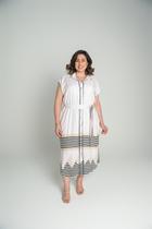 Chemise Com Vivo e Faixa Listrado Rosa Chemise Com Vivo e Faixa Listrado Rosa