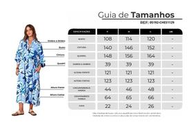 Chemise Midi Amplo Azul Estampa Tropical Yacamim P9