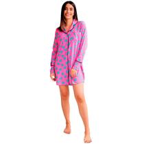 Chemise Sedinha Pink coração azul Pijama Vestido Camisão