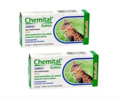 Chemital Gatos - 4 Comprimidos - Kit 2 Unid
