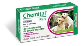 Chemital Plus Para Cachorro 4 Comprimidos - Vermífugo - Chemitec
