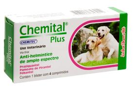 Chemital Plus Vermífugo para Cães 4 comprimidos - CHEMITEC